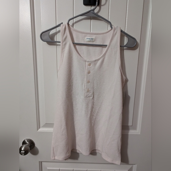 NWTS Tommy Jon Set of 2 Wireless Bra/Waffle Sleep Top White/Grey Small - Picture 1 of 10